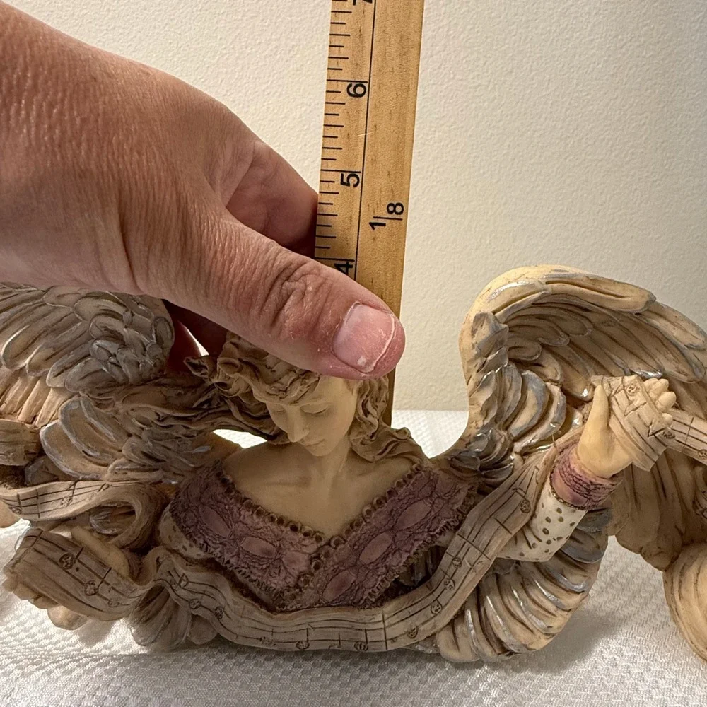Vtg 1997 UDC United Design Angel Music Scroll Wall Plaque Resin 14